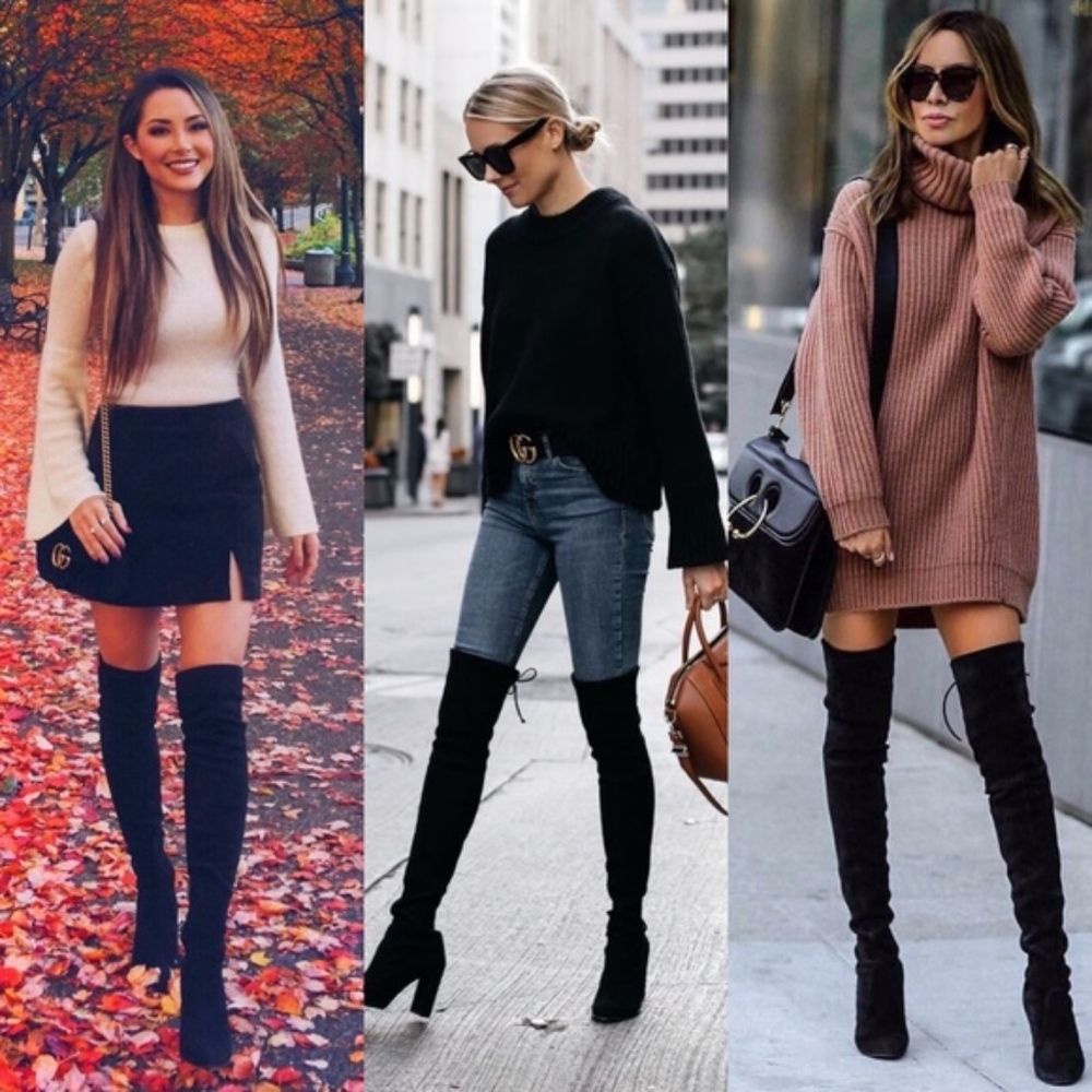 Luxe Vegan Suede Over the Knee Boots - Picture 4 of 5